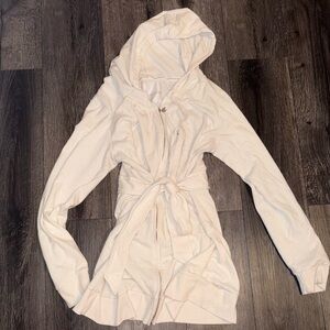 Victoria's Secret Cream Zip-Up Hoodie with sash